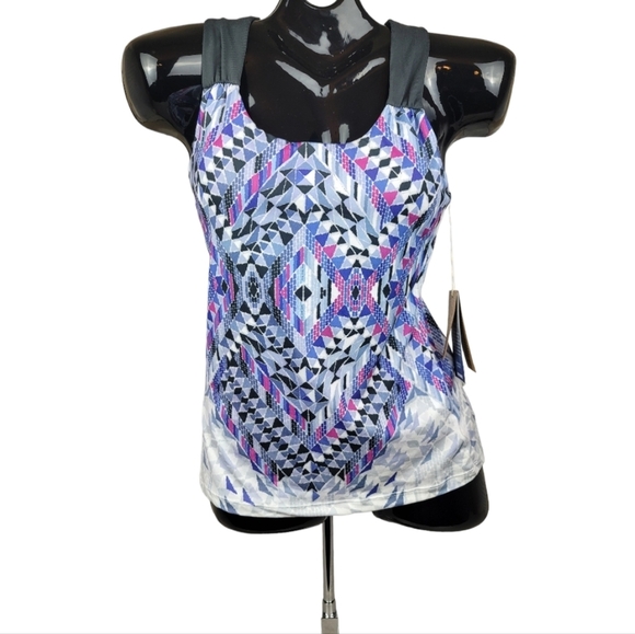 **NWT** PRANA PHOEBE INDIGO PRINT FIREFLY  TOP LONG TANK - Picture 5 of 6